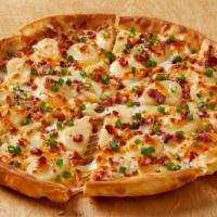 Loaded Baked Potato · Sliced potatoes, green onions, bacon, ranch dressing, mozzarella, and cheddar cheese. 390 ca...