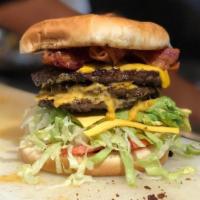 Bacon Burger · double meat, bacon, lettuce, tomato, cheese, mayo