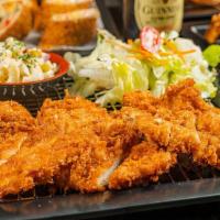 Chicken Katsu · Breaded with house special bread crumbs and deep fried chicken cutlet.