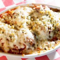 South Street Meatball Bake · Meatballs, homemade marinara and hand-grated mozzarella baked to a prized perfection, topped...