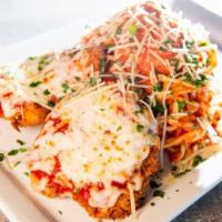 Craveable Chicken Parm · Hand-breaded Parmesan chicken, topped with melted hand-grated mozzarella, shredded Parmesan,...