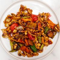 Ck05. Kung Pao Chicken · Spicy. Sautéed with chicken breast, peanut, onion, water chestnut, carrot, red pepper in kun...