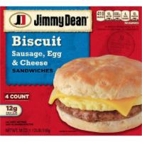 Jimmy Dean Frozen Sausage, Egg & Cheese Biscuit Breakfast Sandwiches · 4.5 Oz