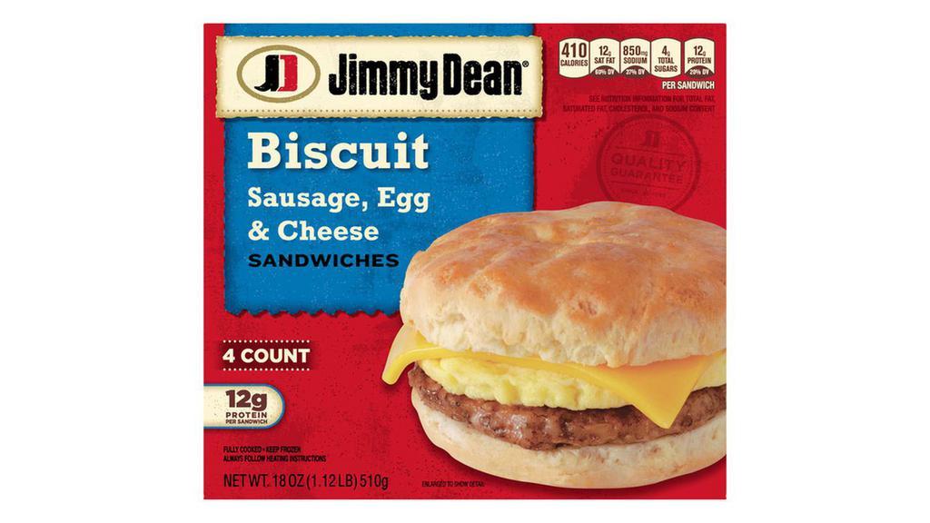Jimmy Dean Frozen Sausage, Egg & Cheese Biscuit Breakfast Sandwiches · 4.5 Oz