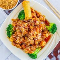 Sesame Chicken · Fried chicken marinated in condiments then stir fried with sesame in Skillman Wok special sa...