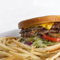 Double Cheeseburger · Mustard, lettuce, tomato, pickle and onion