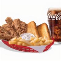 Chicken Strip Country Basket® (6 Pieces) Combo · DQ®s crunchy, golden Chicken Strip Country Basket® is served with crispy fries, Texas toast,...