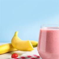 Strawberry Banana · Vegetarian. Strawberries, banana, oat milk, vanilla protein.