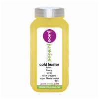 Cold Buster · Lemon, maple syrup, garlic, oil of oregano, filtered water. Good for cold and allergy relief.