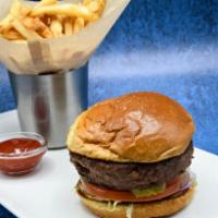 Beyond Burger · Vegetarian. Plant based patty, kaiser bun, lettuce, tomato, onion, pickle, sloppy sauce