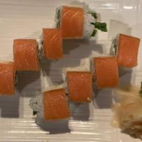 Alliance Roll · Asparagus and cream cheese topped with smoked salmon.