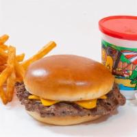 Kids Cheese Burger · Includes small french fries, drink, and toy.