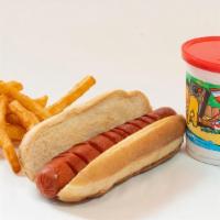 Hot Dog Combo · Includes small french fries, drink, and toy.