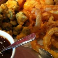 Shrimp & Veggie Tempura · Batter-fried jumbo shrimp and assorted vegetables.