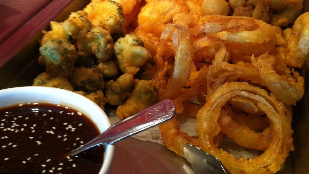 Shrimp & Veggie Tempura · Batter-fried jumbo shrimp and assorted vegetables.