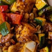 Kung Pao Chicken · Hot & Spicy.  With steamed rice. Large.
