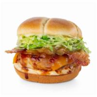 Sweet 'N' Savory Bbq Chicken · Grilled chicken breast with brown sugar glaze, candied bacon, BBQ Sauce, Cheddar, caramelize...
