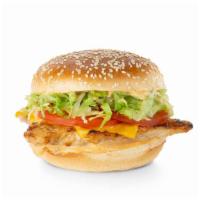 Route 66 Chicken Sandwich · Grilled chicken, American cheese, thousand island sauce, lettuce and tomato.