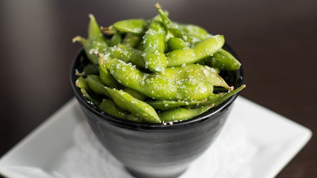 Edamame · Salted soy beans served in the pod.