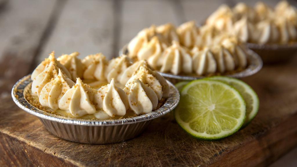 Key Lime Mini · Our house made graham cracker crust is filled with our perfectly balanced key lime filling.