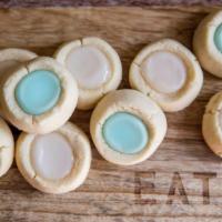 Dozen Assorted Thumbprints · 12 Shortbread cookies, Mix and Matched to your liking, for the price of 10.