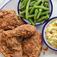 Southern Fried Chicken · Half Bird, 4-Piece Mixed, No Substitutions.  Served with Two Sides.