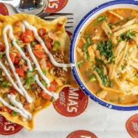 Bessie'S Soup And Salad · Chicken Tortilla Soup topped with Pepper Jack, Cilantro, Avocado and Tortilla Chips served a...