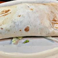 Super Burrito · a  large four tortilla stuffed   with beef  fajita  rice & beans lettuce sour cream pico de ...