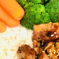 Kid Teriyaki Chicken Bowl · For kids 12 of age and under.
