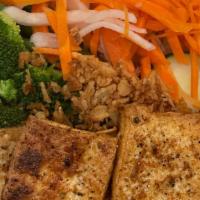 House Pan Seared Tofu · Choose your carbs from: white rice brown rice veggie fried rice steam vermicelli rice noodle...