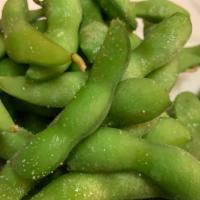 Edamame  · Steamed Japanese soybeans in the pod lightly seasoned with kosher salt
