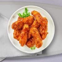 Bbq Tenders · Chicken tenders breaded and fried until golden brown before being tossed in barbecue sauce.