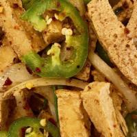 Fried Tofu (10) · Toss with salt and pepper seasoning with onions and jalapenos.