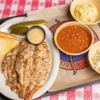 Smoked Catfish Platter · U.s.a. Farm raised, grain fed catfish fillets, seasoned and smoked slowly over a wood fire. ...