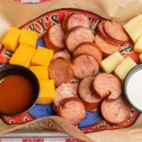 Spicy Sausage Platter · Jalapeño and cheese sausage. All platters are served with Riscky's famous barbecue sauce, a ...