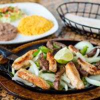Fajitas · Your choice of sizzling chicken, beef, or shrimp fajitas with grilled onions and bell pepper...
