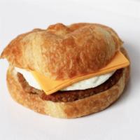 Croissant Sausage Egg & Cheese Sandwhich · 