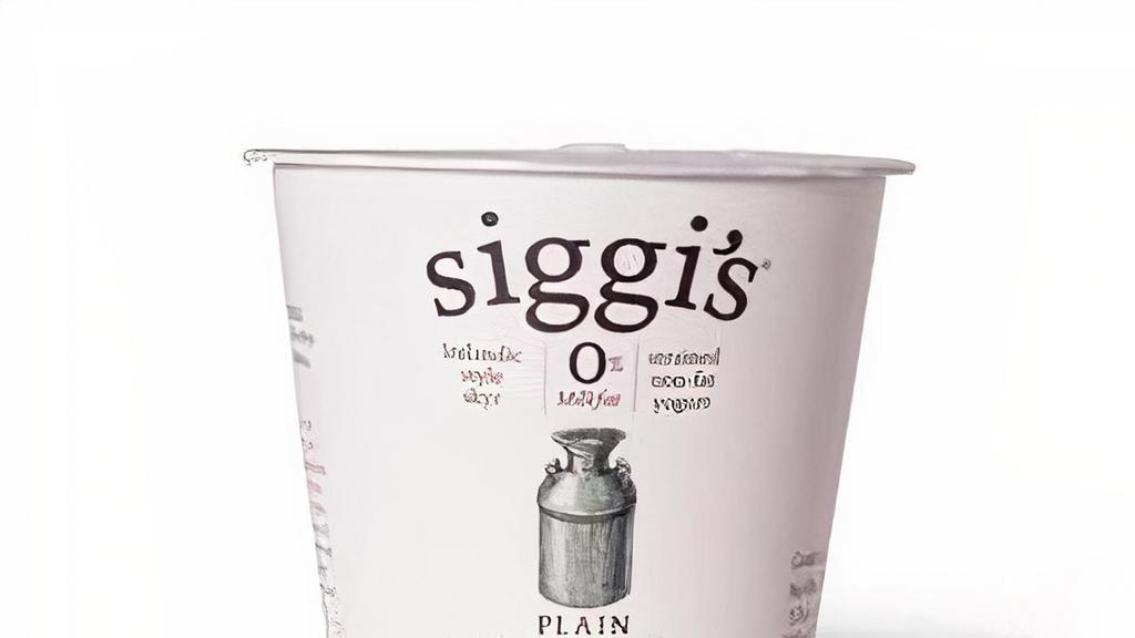Siggi'S-Plain · Vegetarian, keto, and gluten free. Siggi's is an Icelandic skyr. Translation: thick, creamy yogurt made with simple ingredients, and not a lot of sugar.