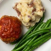 Turkey Meatloaf With Potato-Turnip Mash & Green Beans · . This is not your mama’s meatloaf! Our grain-free spin on the comfort food classic is keto-...