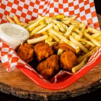 Chicken Bites · Breaded boneless chunks of whole chicken breast try them with your favorite sauce served wit...