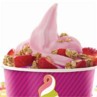 Strawberry Froyo - No Sugar Added · NSA Strawberry frozen yogurt. Nonfat. Gluten free. Contains milk. Contains live & active cul...