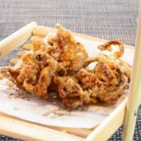 Geso Karaage · Traditional Japanese-style fried calamari/squid tentacles served with a house coconut aioli.