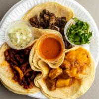 Taco Plate · tacos/corn torillas, rice, beans