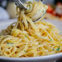 Classic Gf Penne Alfredo · Gluten-Free PENNE pasta swirled in Russo’s homemade Pecorino Romano cream sauce. (Gluten-Fre...