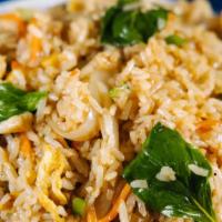 Basil Fried Rice · Egg, basil, green onions, carrot, onion,