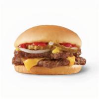 Double Stack · Two patties of fresh, never frozen beef with cheese, ketchup, mustard, pickle, and onion. It...