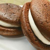 New Chocolate Whoopie Five Pie · Chocolate Cake with Vanilla Icing