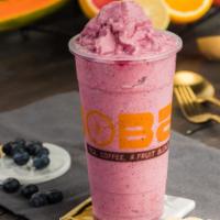 Blueberry Slushie · Real fruit with flavor juice and blend on ice.