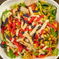 Sedona Salad · Comes with bbq sauce and ranch dressing. Southwest chicken, romaine, corn, bell pepper mix, ...