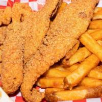 Fried Fish & Shrimp Basket · 2 fish filets ,6 shrimp ,fries and hushpuppies